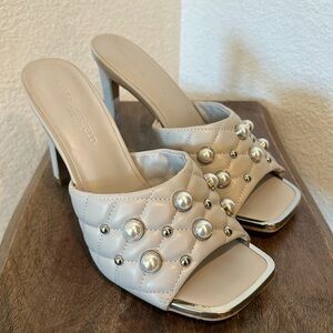 Karl Lagerfeld Paris Amina Pearl Heeled Mule Size 8.5